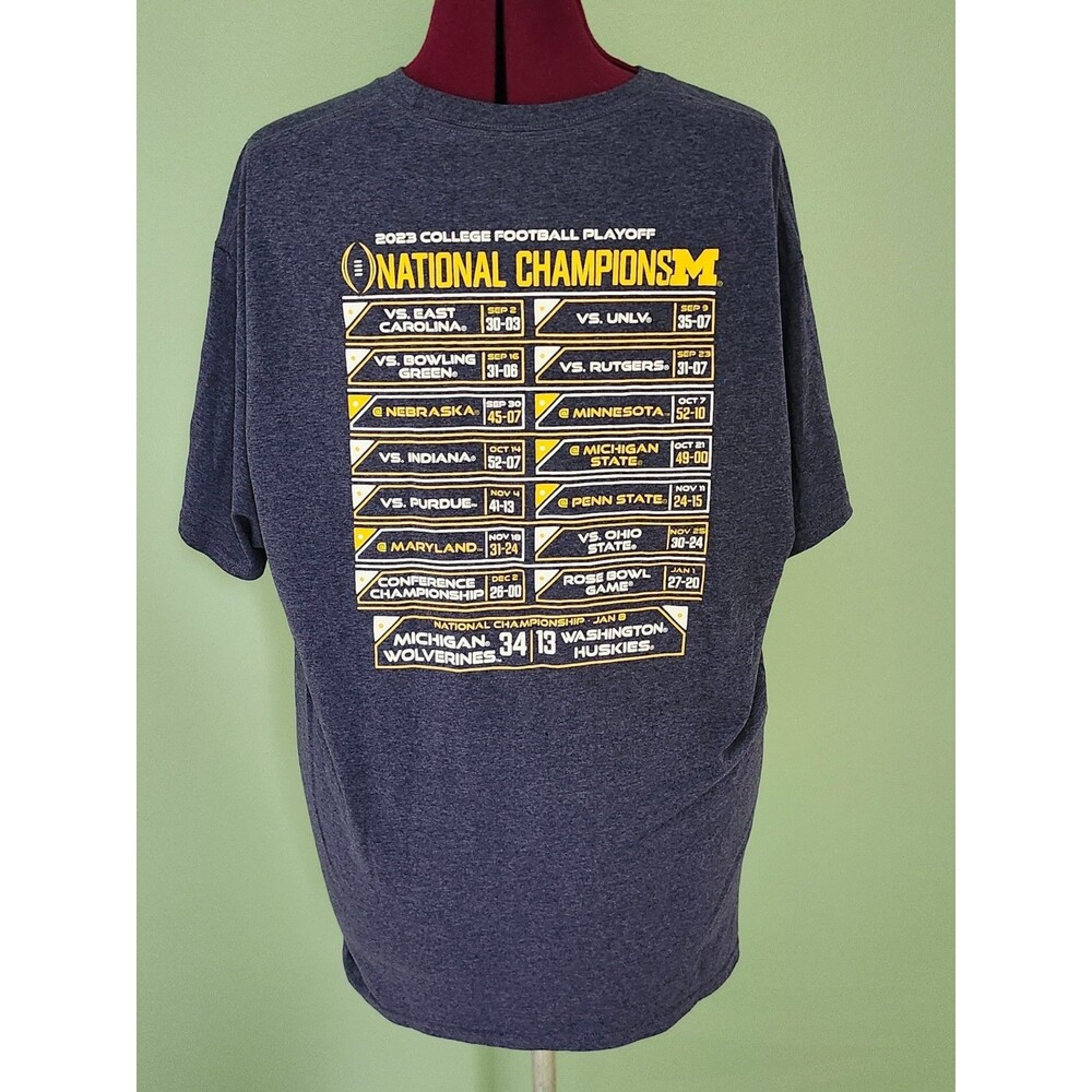 2023 Champion Michigan Wolverines National Champions Mens Size XL Tee T-Shirt - Picture 2 of 3